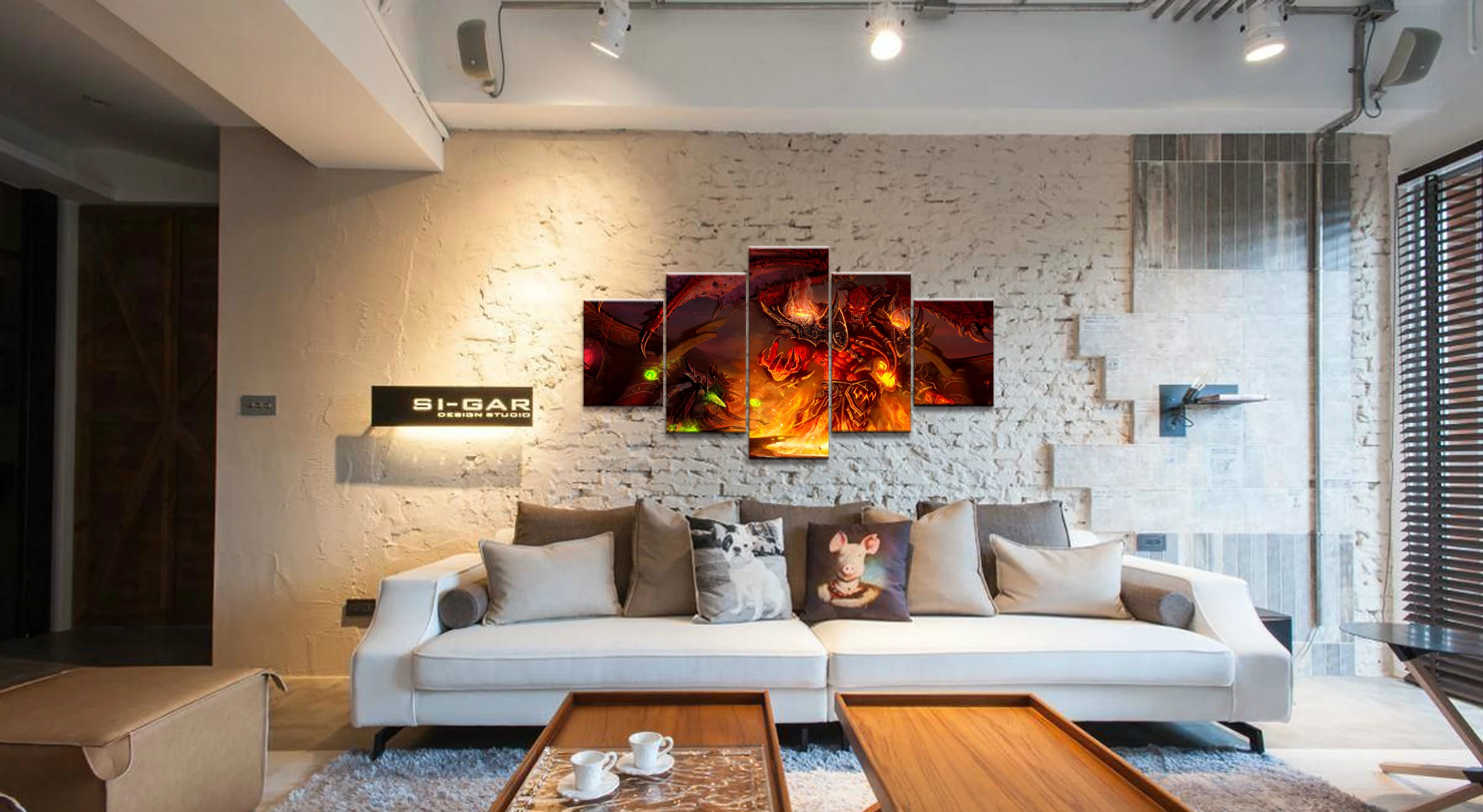 5 Piece Video Game WOW Warcraft DOTA 2 Painting Poster Decorative Mural Art Room Wall Decor Canvas