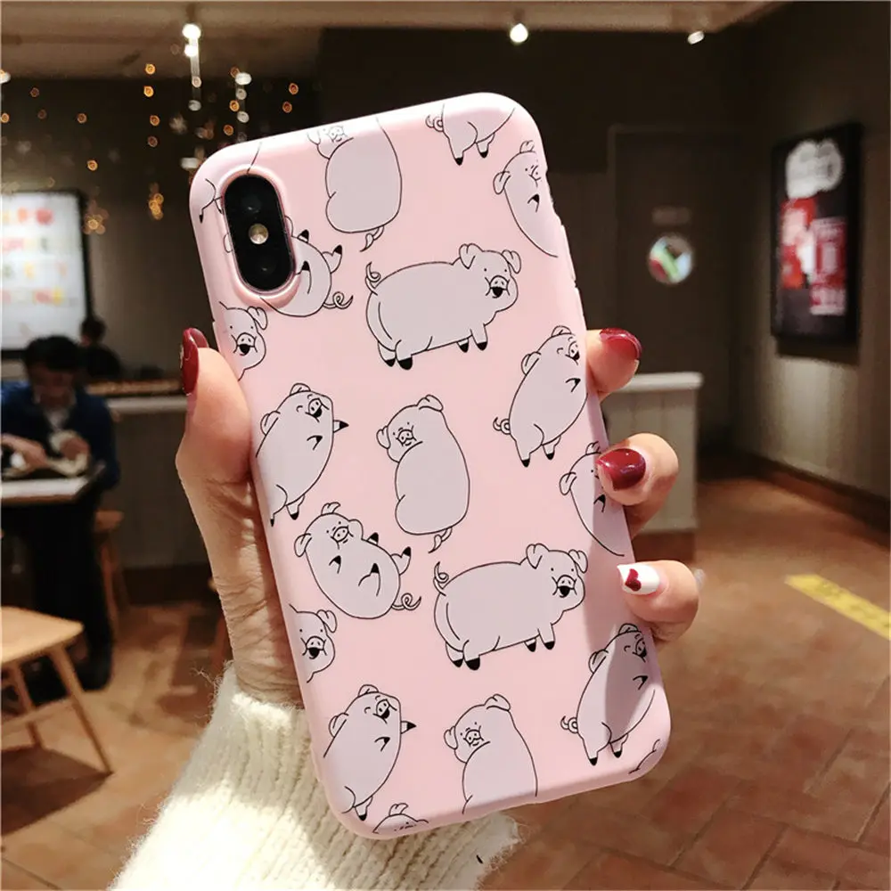 Funblu чехол для телефона iPhone XS Max XR 7 8 6 6s 5s Plus с рисунком милой свиньи животных SE