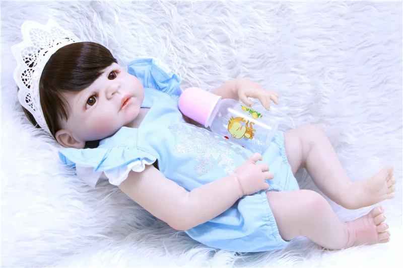 

DollMai 23" girl doll reborn full siicone reborn baby dolls for sale kids xmas gift bebe doll menina de silicone menina 55 cm