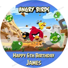 "Красные" Птицы съедобная Вафля бумага для украшения торта, Мальчики День Рождения украшения торта, "1 шт 8" с топпером торта