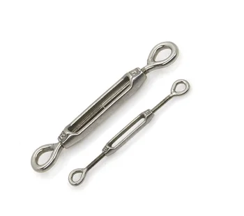 

2PCS/LOT High Quality 304 Stainless Steel European Style Eye to Eye M12 Turnbuckles Adjustable Wire Rope Tensioners