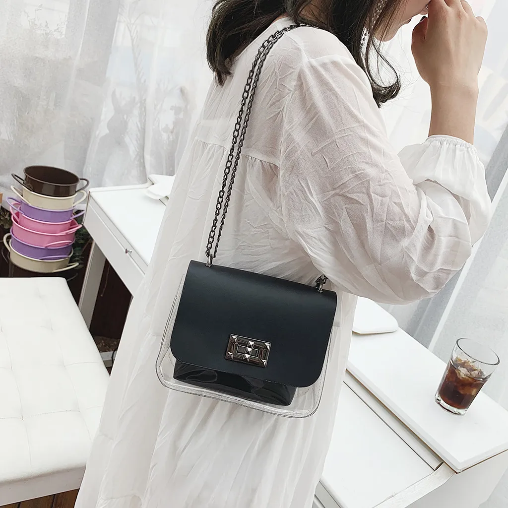 

Women Transparent Versatile Cute Crossbody Bag Shoulder Bag Small Square Bag