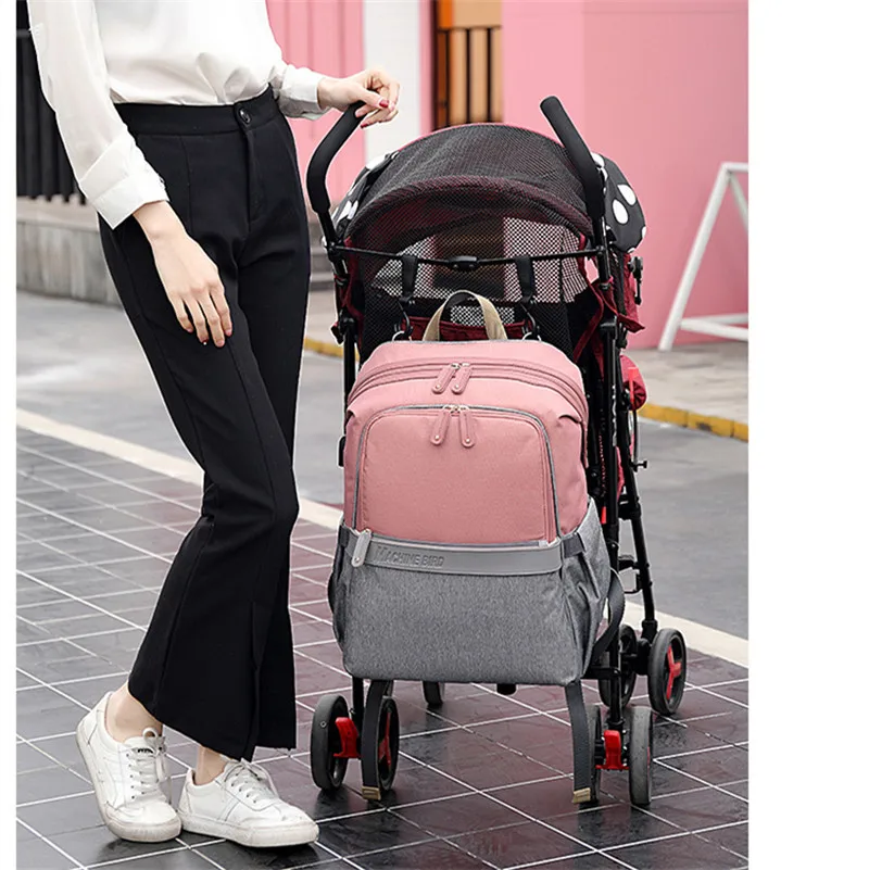 Spring New Baby Nappy Backpack Mommy and Daddy Outdoor Travel Shoulder Bags Fashion Multi-function Kids Bottle Diaper Bag Large09