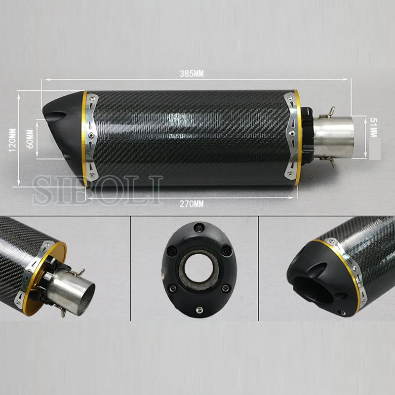 51mm Universal modificados de la motocicleta tubo de Escape CNC de aleación de aluminio para CBR R1 R6 escapar Moto EE. UU. dos hermanos de Escape BR009