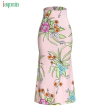Jaycosin для женщин Стильный Гавайский стиль юбка с цветочным рисунком Высокая талия Элегантный песчаный пляж дамы обычный тонкий низ Faldas Mujer