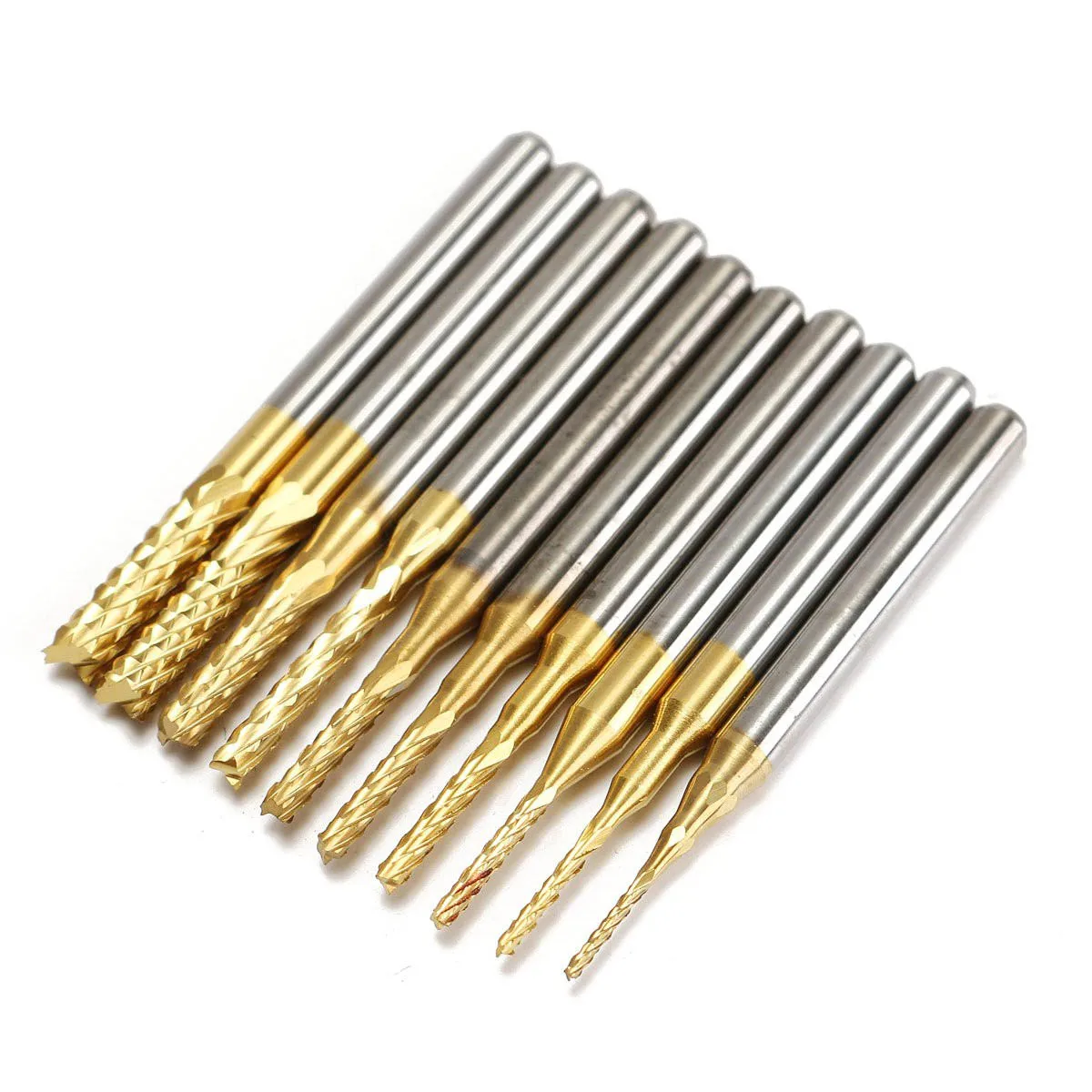 10Pcs/Box Cemented Carbide Drillpro 1/8" 0.8-3.175mm CNC PCB Drill Bit Engraving Mill Cutter Durable Quality