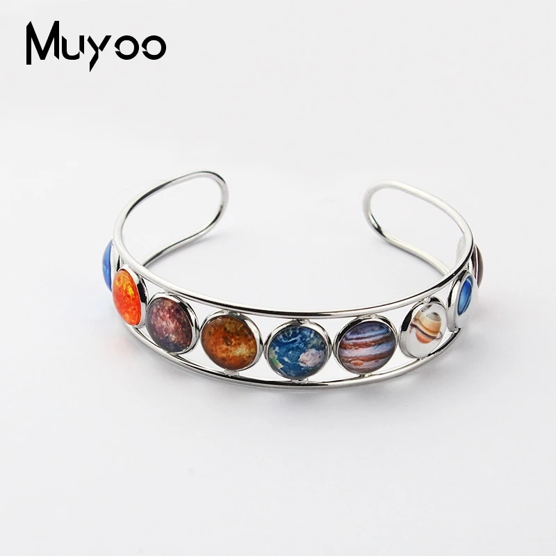 Trend  2019 New Solar System Bangle Cuff Bracelet Silver Outer Space Jewelry Galaxy Astronomy Jewelry Astr 