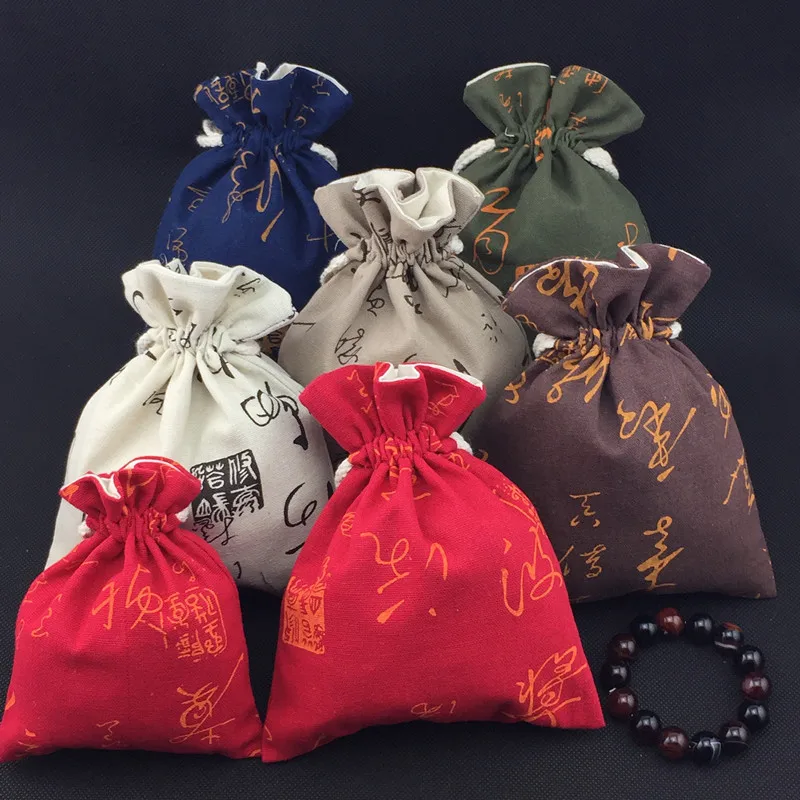 Large Cotton drawstring bags Wholesale Jewelry Pouches Gift Chinese ...