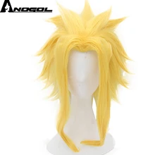 Anogol аниме мой герой Academy Boku no Hiro Akademia All Might короткие натуральные волны желтые синтетические парики для косплея на Хэллоуин