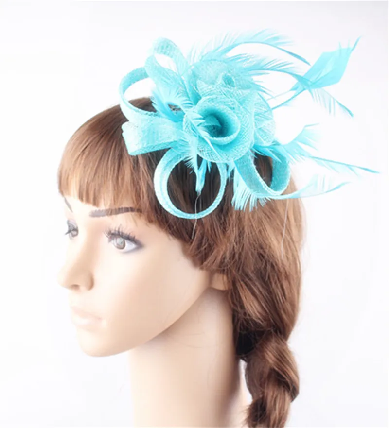 Черный или 21 Цвета DIY Маленькие розы fascinators волосы расческой Sinamay мода перо головной убор элегантные женские церкви вечерние аксессуары
