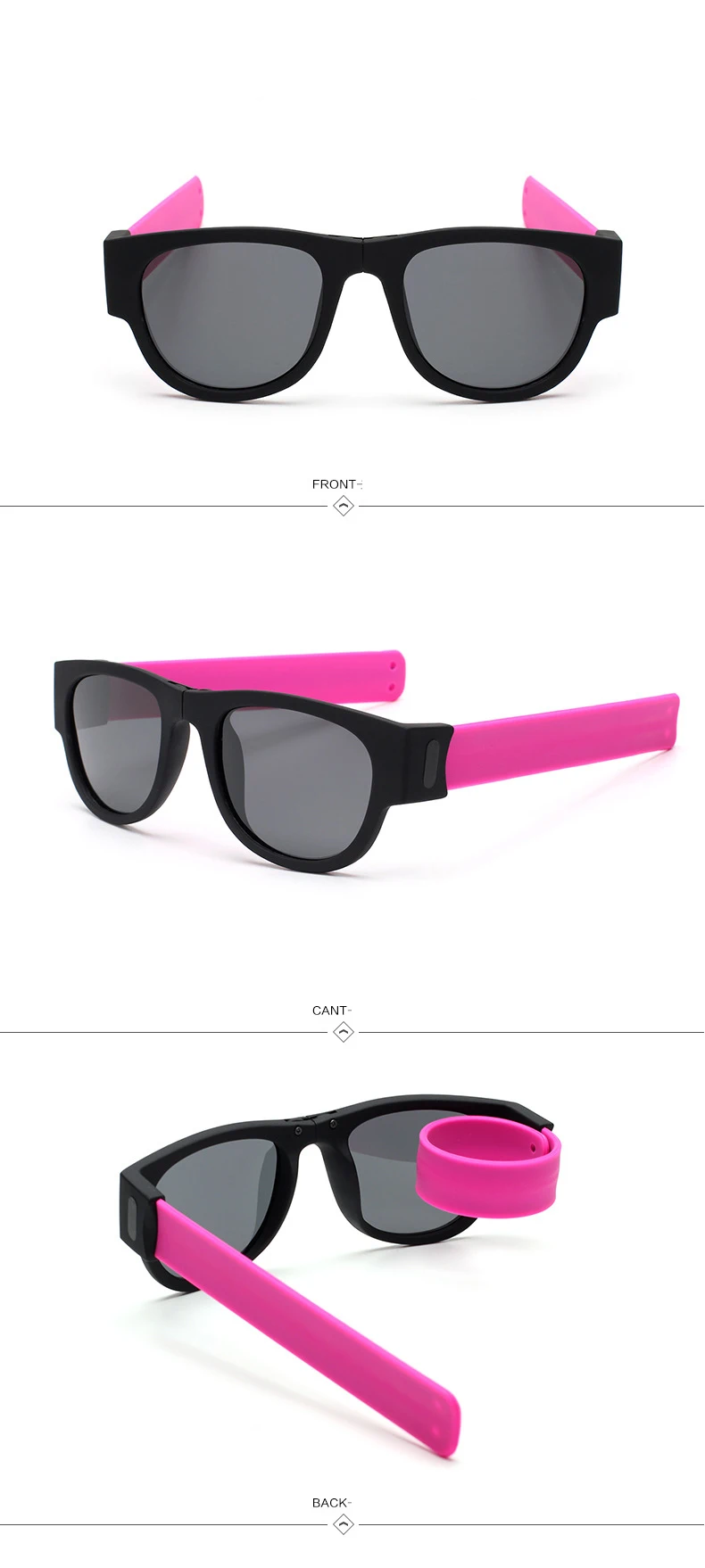 Мини Складные солнцезащитные очки для женщин и мужчин крутые трендовые уличные спортивные шлепки солнцезащитные очки UV400 Черный Браслет Oculos