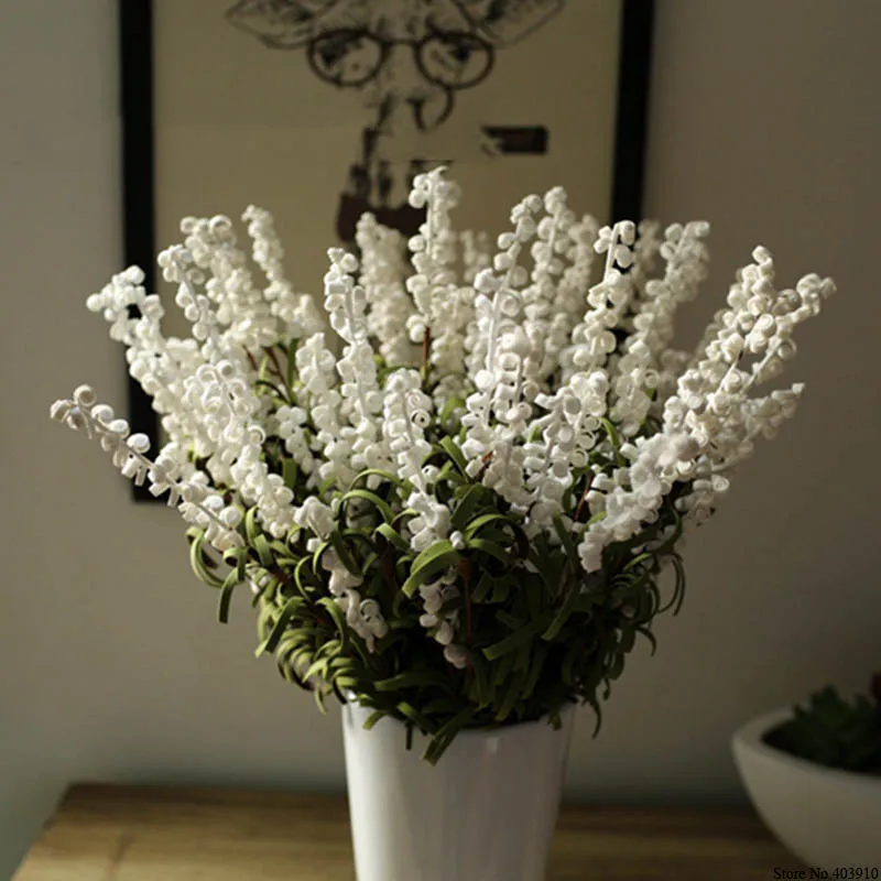 Романтическое украшение для Прованса, цветок лаванды, шелк, искусственные цветы, декоративная Имитация водных растений