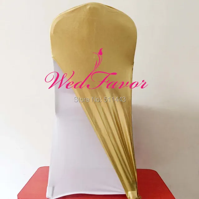100pcs metallic gold lycra chair caps bronzing stretch spandex chair