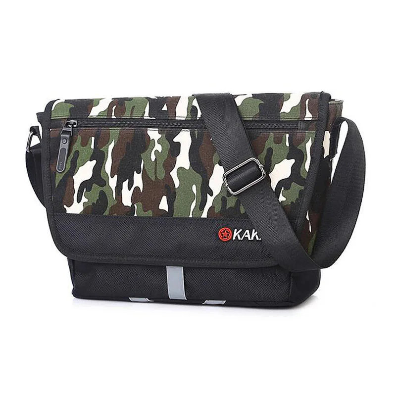 Camouflage canvas shoulder bag messenger bag travel fashion men bags