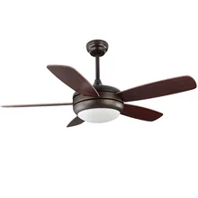 Vintage Retro Country Wood Leaf Mute Led Fan Ceiling Light For Living Room Bedroom Dining Room 42/48/52 Inches 80-265v 2084