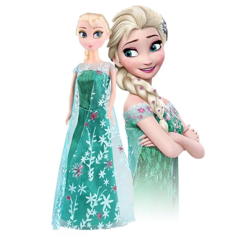 Disney Frozen Cartoon Doll Snow Queen Elsa Anna Princess Action Model Doll Child Girl Birthday Christmas Gift Toy