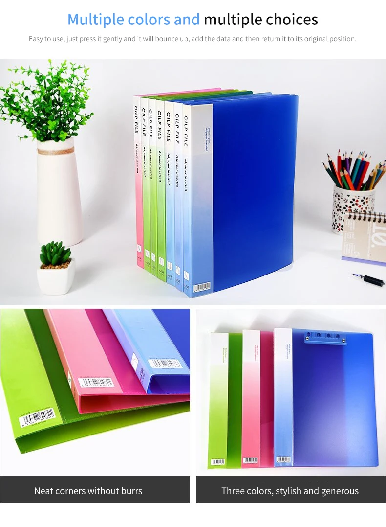 Organizador de Armazenamento de Documentos de Arquivo Pasta de Arquivo de Papel de Teste Material de Escritório de Negócios de Arquivamento Fichário Clipe Produtos Buracos Dupla H-202b a4 8 Material escolar e de escritório