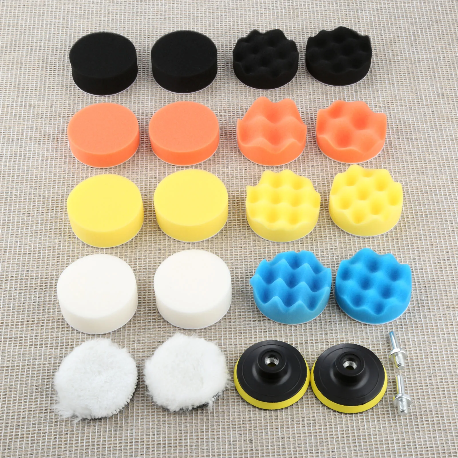 Car Polishing Pad Kit Tools Lot Drill Adapter Sponge Waxing Buffing Compound