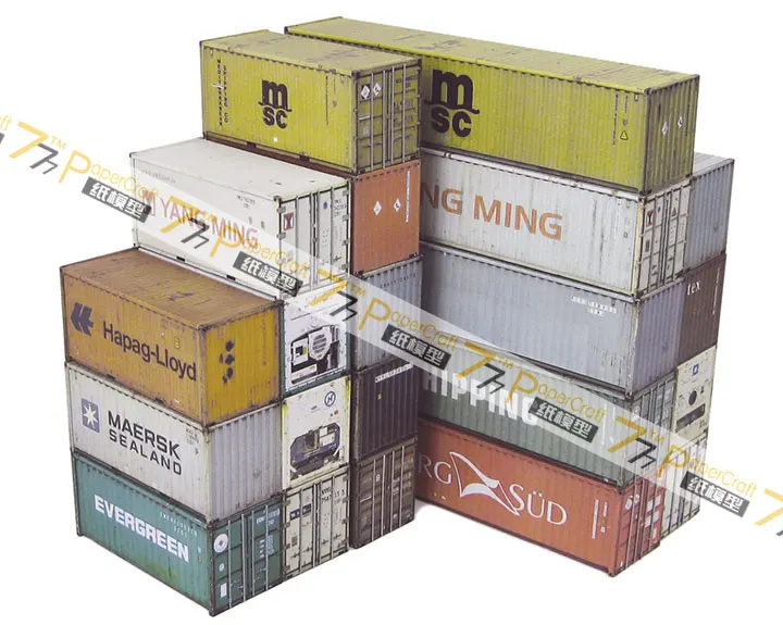 

HO OO Z N Scale Model Trains Cardboard Container Town Building Scene DIY Train Accessories With Free Glue