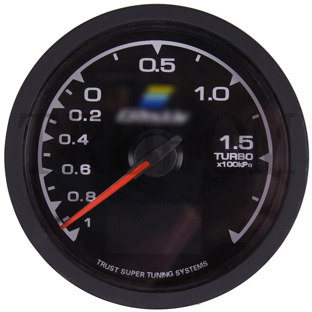 Universal Racing Gauge Turbo Boost Gauge GReddi 7 Light Colors LCD Display With Voltage Meter 62mm 2.5 Inch With Sensor