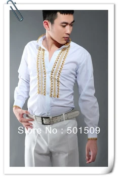 

Free shipping vintage medieval mens tuxedo shirts party/event shirts latin dance performance shirts