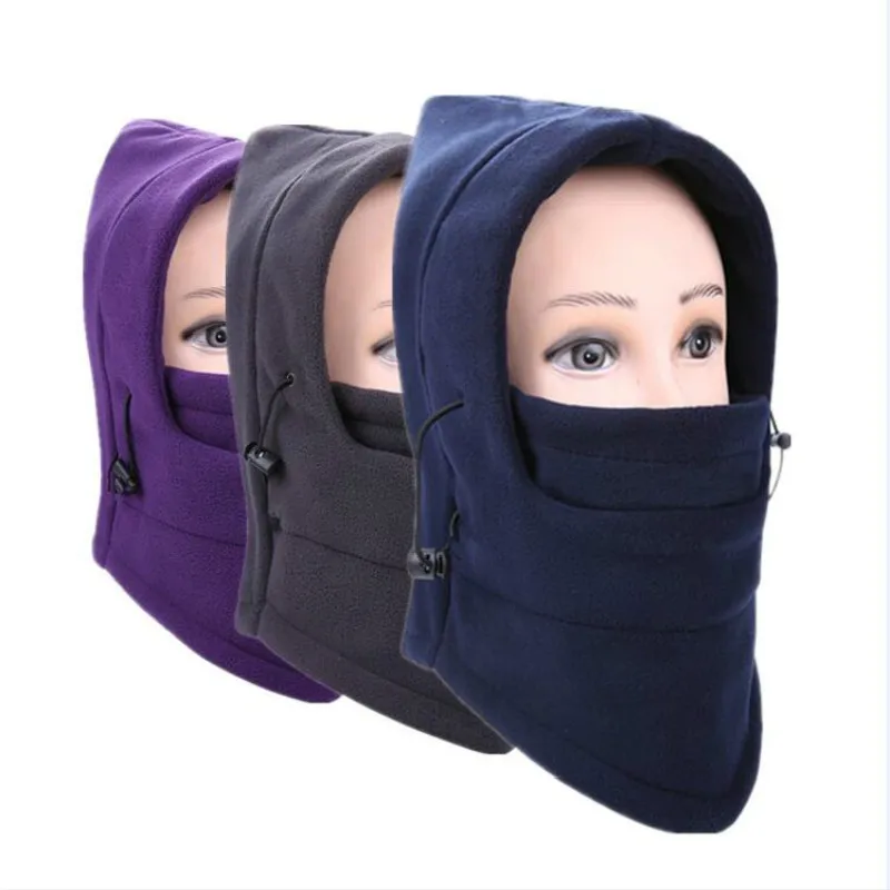

Thermal Fleece Balaclava Hat Hooded Neck Warmer Winter Sports Face Mask for Men Ski Bike Motorcycle Helmet Beanies Masked cap