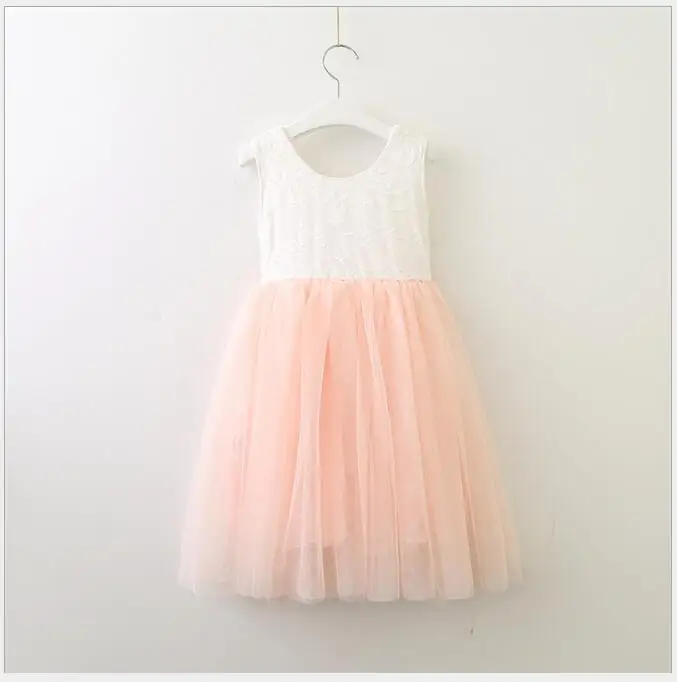 

flower girls sleeveless princess dress elegant baby girl ribbon long frock for birthday party lace flower long dress for prom