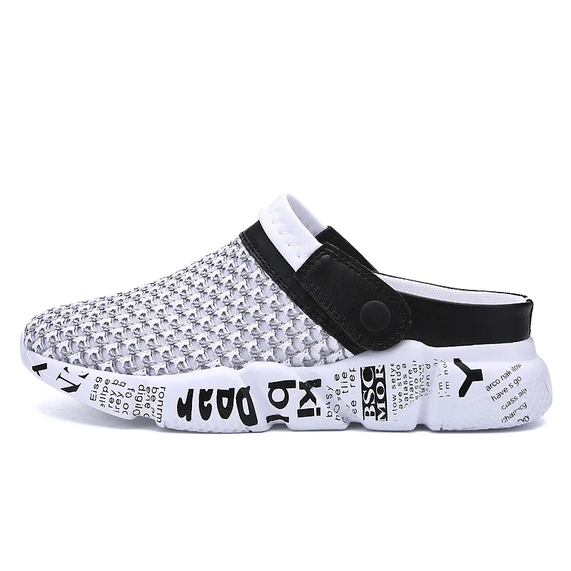 

GSLMOLN plus size 39-46 Men Sandals Summer Breathable Air Mesh men lighted slippers outdoor Beach mens Shoes Leisure Slippers