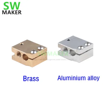 

New High Temperature Brass/Aluminium alloy volcano cartridge type heater block for thermistor/PT100 sensor V6 hotend 3D printer