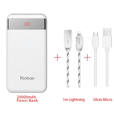 Yoobao 20000 мАч портативное зарядное устройство с двойным USB ЖК-дисплеем для iPhone samsung huawei Xiaomi Google внешний аккумулятор - Цвет: WE-Lightning-Micro