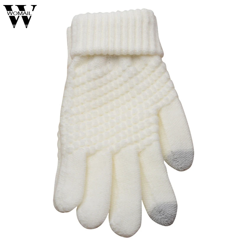 WOMAIL Трикотажные шерстяные мужские женские зимние теплые варежки перчатки jan30/P fed30