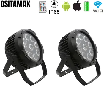 

OSITAMAX-A 2PCS/Lot DMX Wireless 9X18W LED Par Light Waterproof Battery Power WIFI IR Remote DJ Projector Outdoor LED Par Light