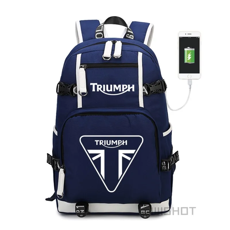 WISHOT triumph Многофункциональный рюкзак с зарядкой через USB для подростков мужчин wo мужские школьные сумки для студентов дорожные сумки - Цвет: Blue2