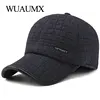 Wuaumx HOT Winter Baseball Cap For Men With Earflaps Warm Cotton Thicker Snapback Cap Men Father's Hats Ear Protection Casquette ► Photo 3/6