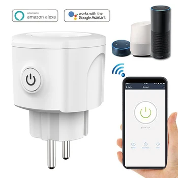 

Wifi Smart Socket Plug APP Smart Remote Control Timing Function Voice Control EU Plug Type E for Amazon Alexa Google Home IFTTT
