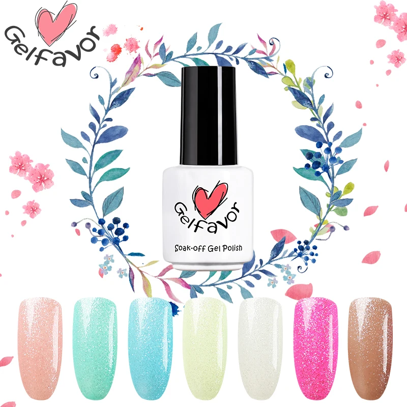 

Gelfavor Silver Diamond Series UV Gel Polish 7ml Soak Off UV LED High Quality Nail Gel Varnishes Nail Art Nail Gel Polish