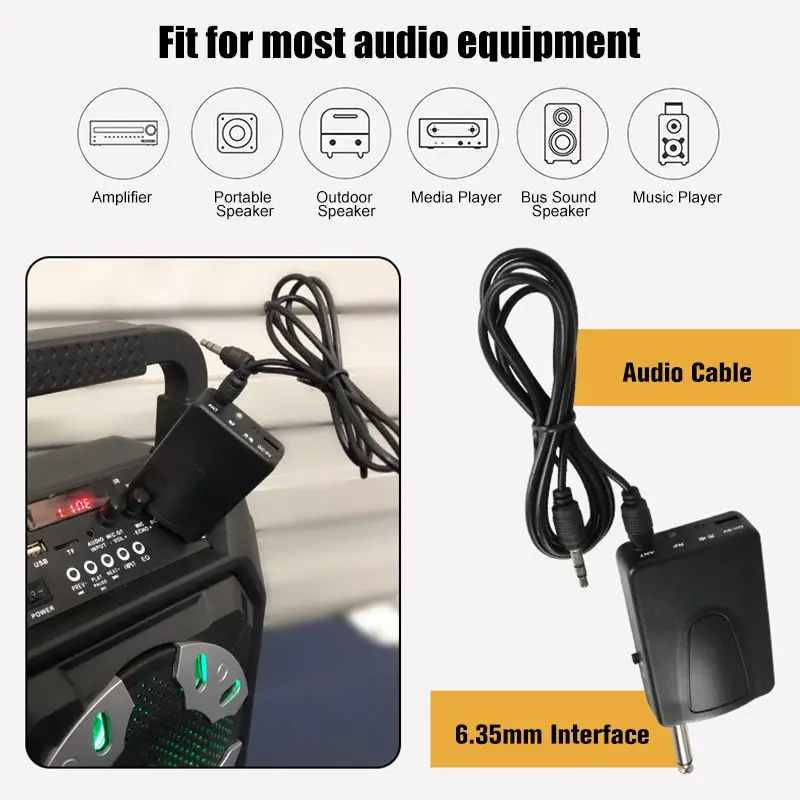  Multifunctional Dual Channel UHF Wireless Microphone System Head-mounted Mic Receiver Transmitter f - 4000013169390