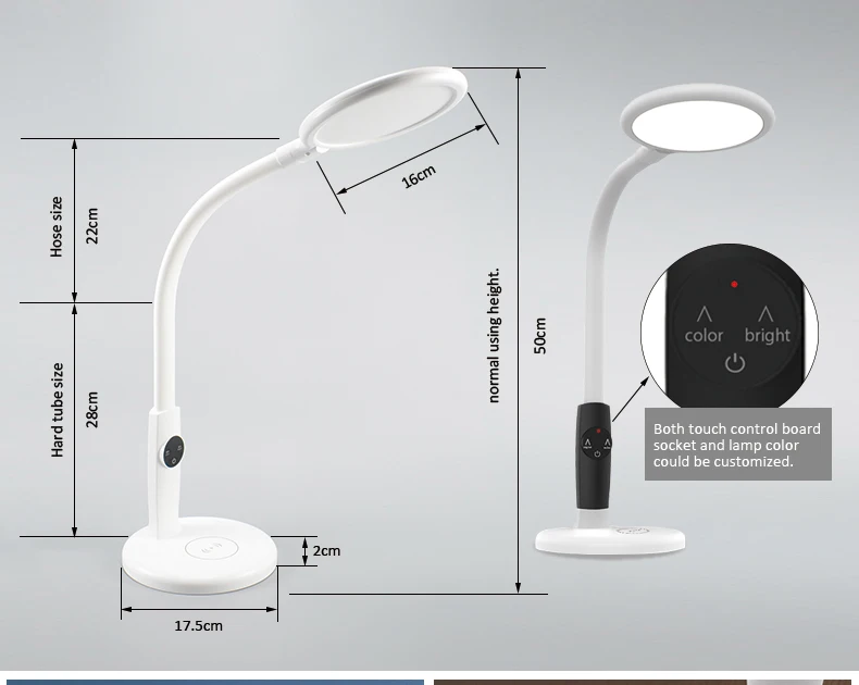 Modern Decrease blue light RA92 Eye Caring CCT Brightness Dimmable Swing Arm Desk Lamp LED Table Lamp With Wireless Charger