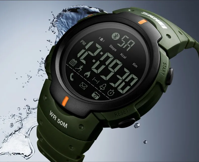 SKMEI моды смарт-спортивные часы Для мужчин калорий, Шагомер Bluetooth Умные часы Водонепроницаемый Цифровые наручные часы Relogio Masculino