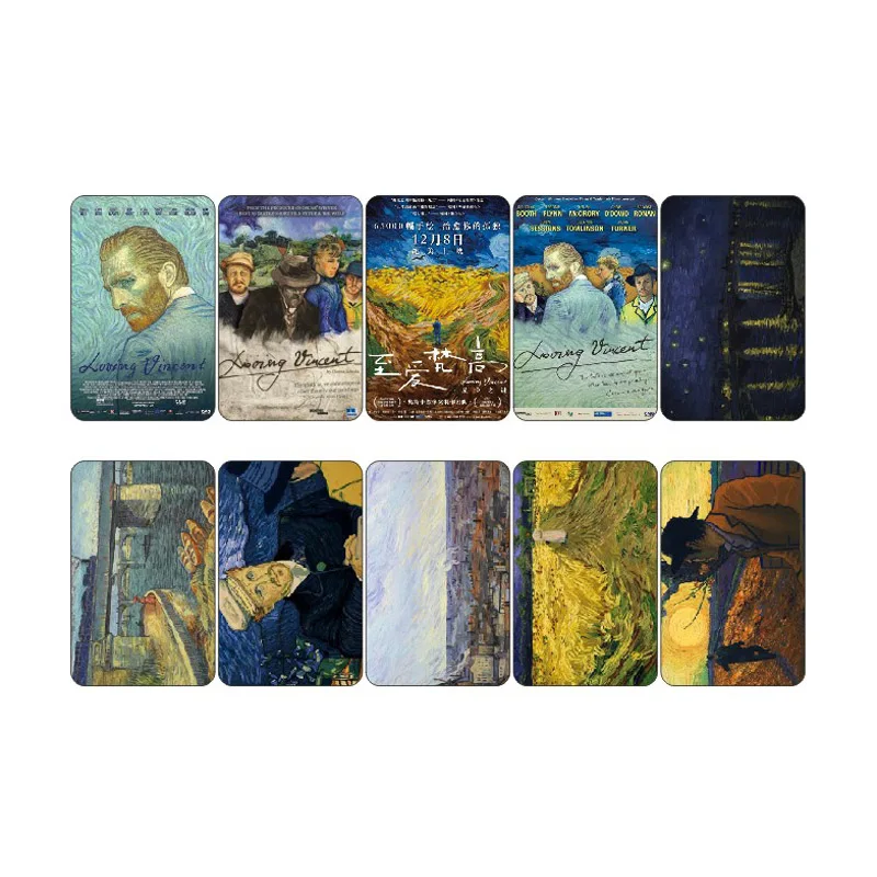 

10pcs/lot Loving Vincent Anime Movie Card Poster Collectibles Sticker Pack Post It Scrapbooking Credit Bank Bus ID Card Stickers