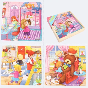 

Creative Early Learning Toys Three-in-One Puzzle Dinosaur Puzzle Games Cute Cartoon Wooden Puzzle Popular Toy