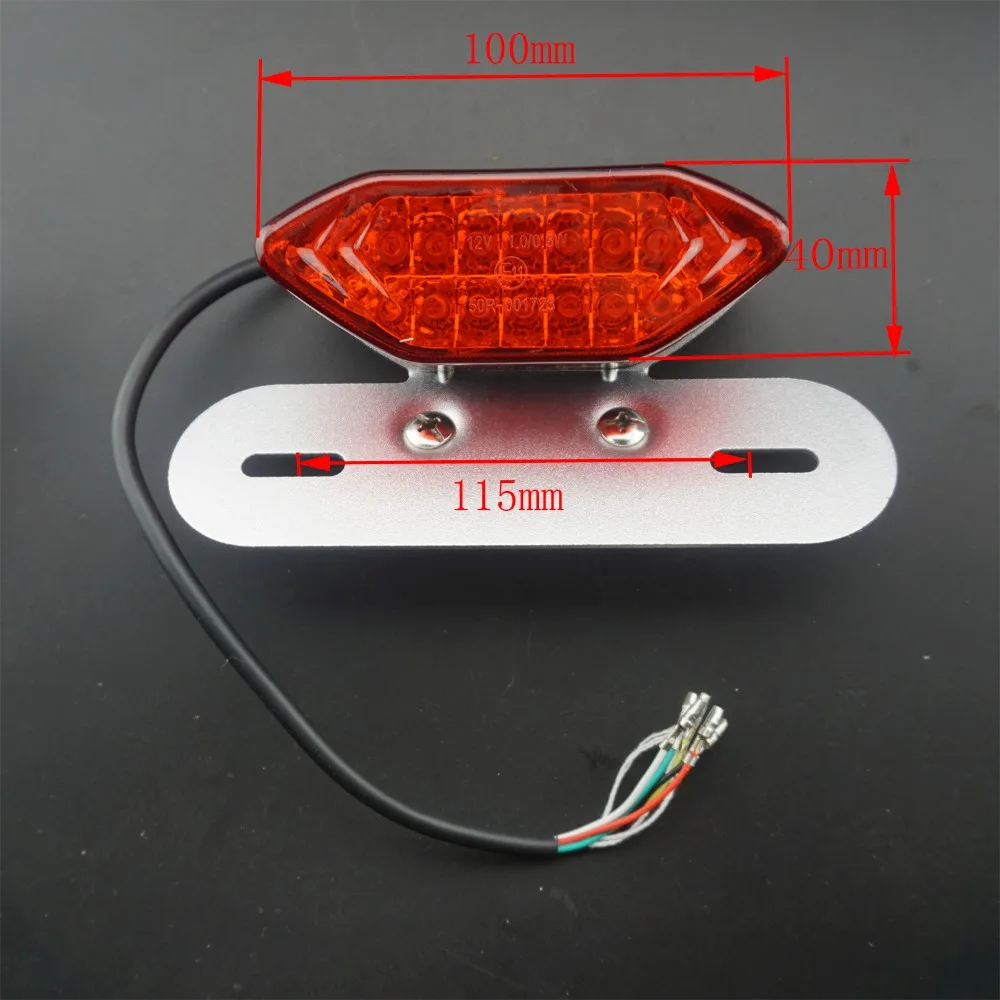 オートバイ16 ledナンバープレートホルダーテールブレーキライトモトatv 12ボルト停止とターン警告信号リアライトランプクワッドスクーター
