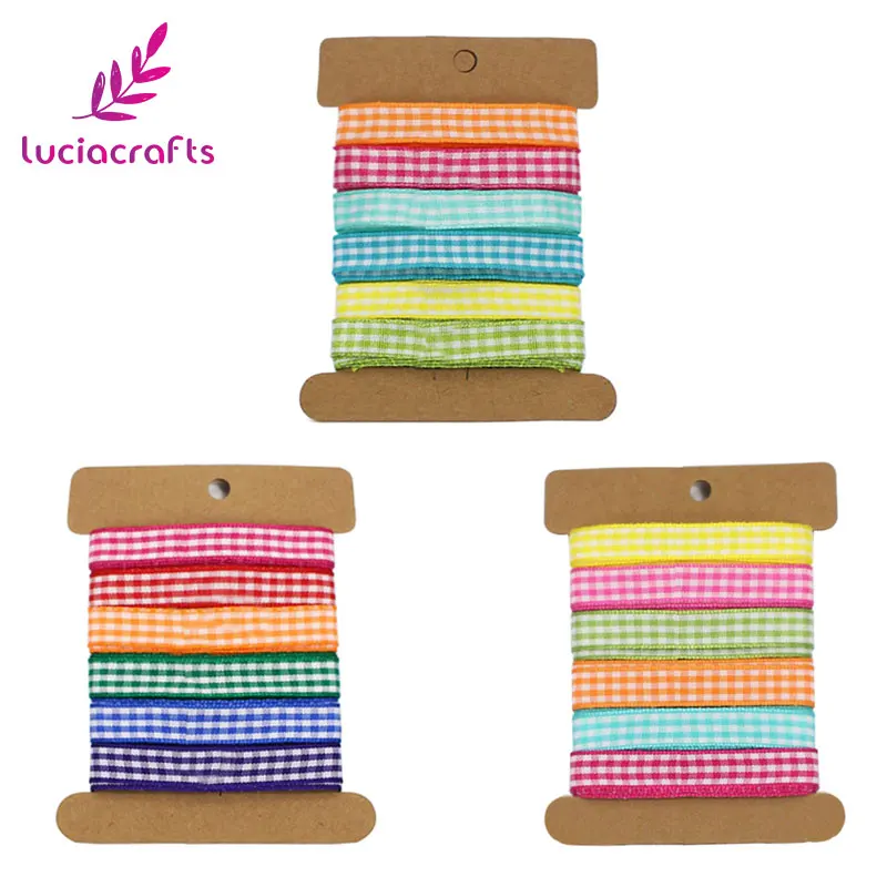 Lucia crafts, 6 ярдов(1 ярд/цвет), 10 мм, лента с принтом в горошек, корсажная лента для лука, для самостоятельного пошива одежды, аксессуары R0402