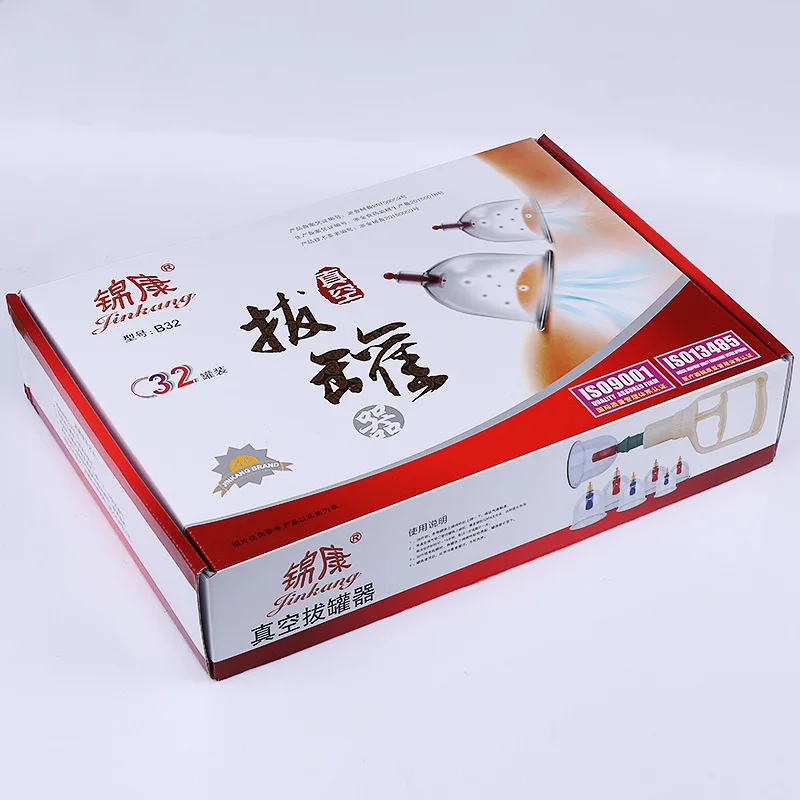 Traditional Chinese Hijima Cupping therapy Vacuum Cupping Set 32 Cups with Guasha Cupping set