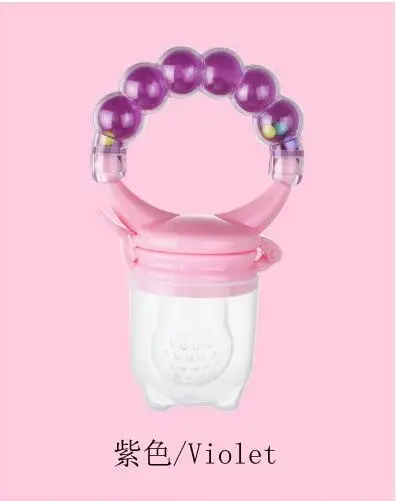 Детская Соска-Кормушка для фруктов, пищевая пустышка, пустышка для кормления ребенка, силиконовая соска для младенцев, Соска-пустышка для малышей - Цвет: Pacifier Purple L