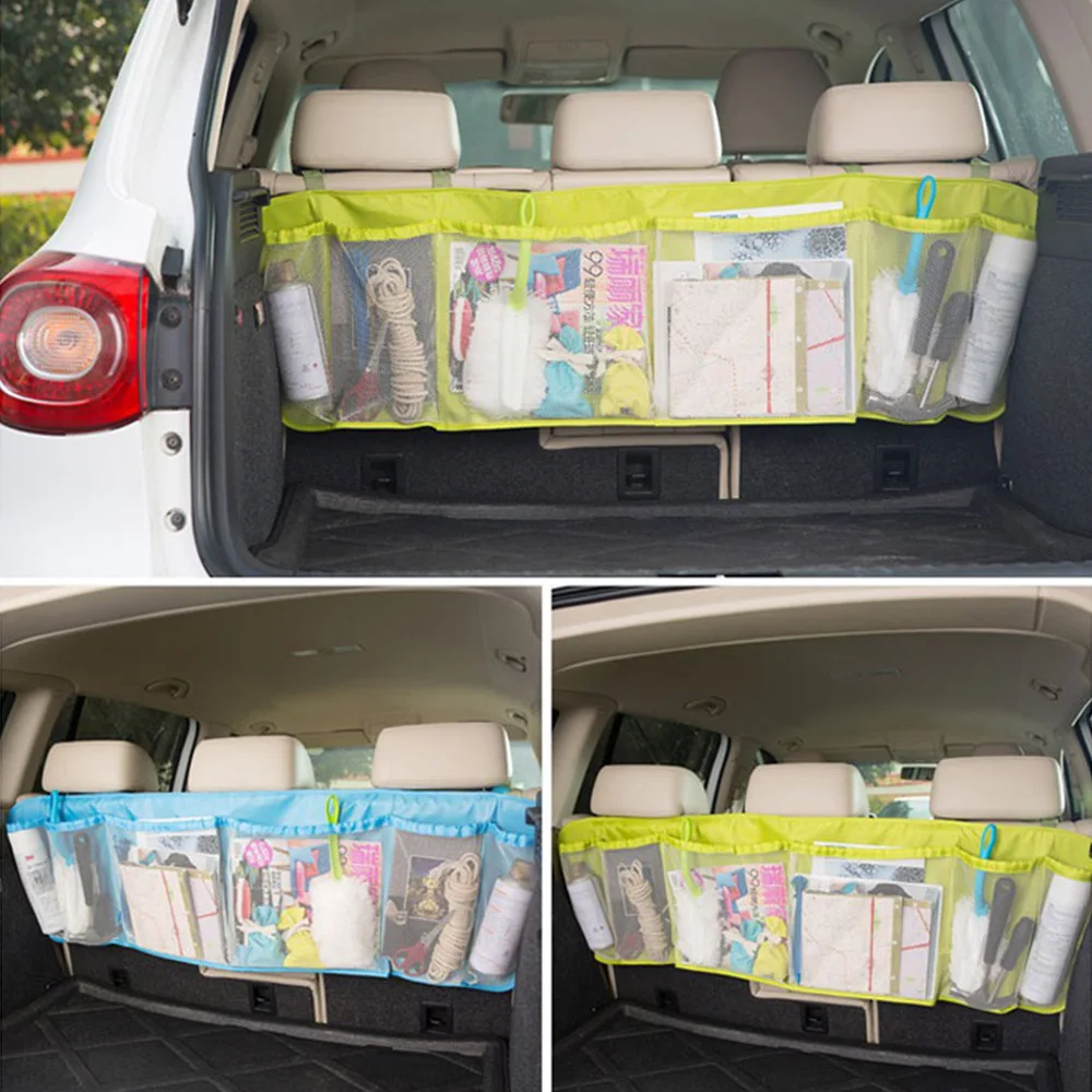 

Durable Car Organizer Back Rear Trunk Seat Elastic String Holder Nets Mesh Pocket Cage Carrying Storage Bag Auto Accessorriess