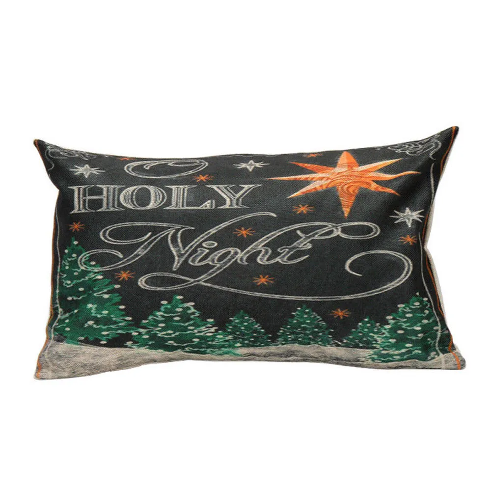 Рождественский прямоугольный чехол для подушки, Шелковый чехол для подушки, чехол для подушки#20 71 - Color: 2