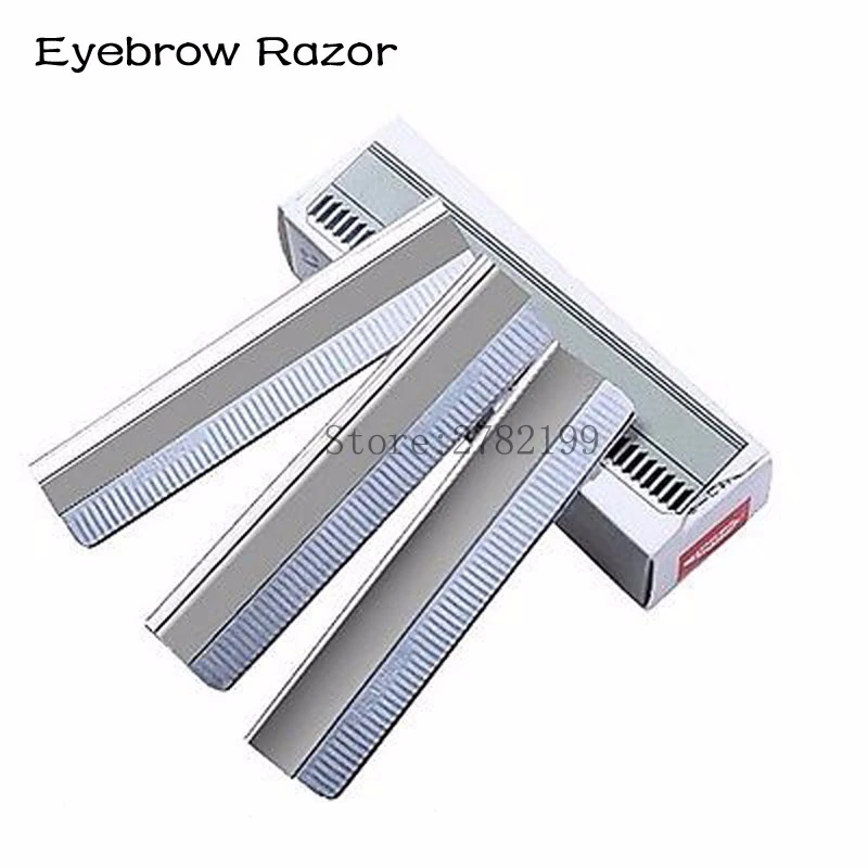 

100pcs/Set Eyebrow Trimmer Blades Eyebrow Cutter Equipment Super Feather Cut Special Platinum Coated Edge Razor