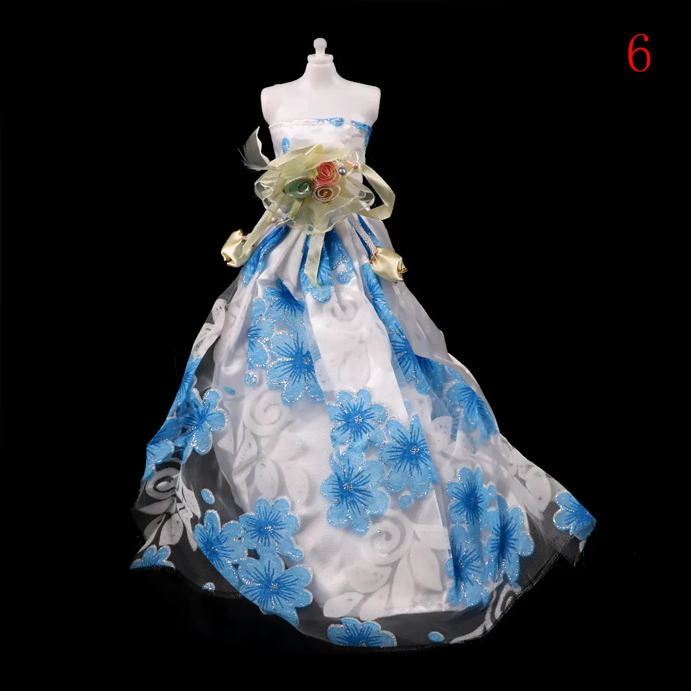 Голубое вечернее платье ручной работы Кукольное свадебное платье мебель для куклы марионетка одежда куклы аксессуары разные стили - Цвет: as picture