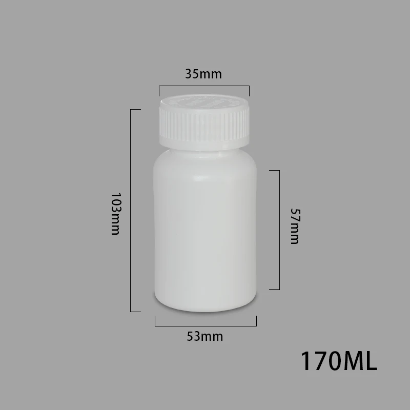20 мл/30 мл/40 мл/50 мл/70 мл/100 мл/150 мл/200 мл пустая пластиковая бутылка портативный контейнер для лекарств, таблеток, капсул пищевой HDPE - Цвет: 170ML B